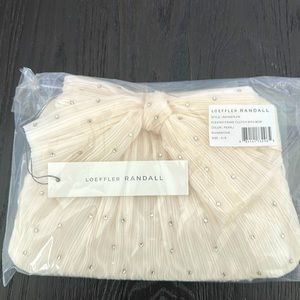 Loeffler Randall rayne clutch pearl/rhinestone and silver strap!